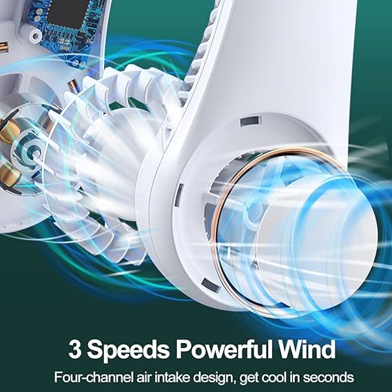 Portable Neck Fan: Holiday Hands Free Bladeless Neck Fan