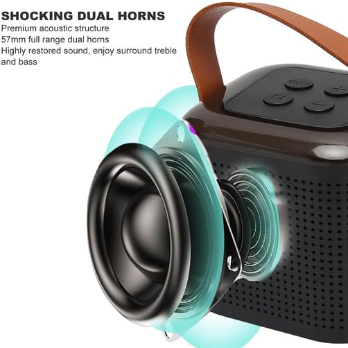 12669 Wireless Speaker Microphone Set, Rgb Light Support Memory Card Portablekaraoke Machine Perfect for Travel Tv