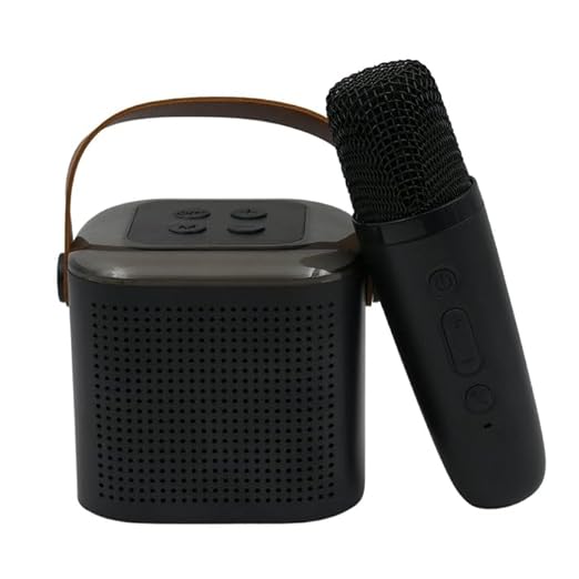 12669 Wireless Speaker Microphone Set, Rgb Light Support Memory Card Portablekaraoke Machine Perfect for Travel Tv