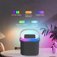12669 Wireless Speaker Microphone Set, Rgb Light Support Memory Card Portablekaraoke Machine Perfect for Travel Tv