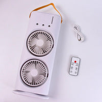 Electric Fan Desktop Double-Head Powerful Air (1 Pc / With Remote / Plug and Play)