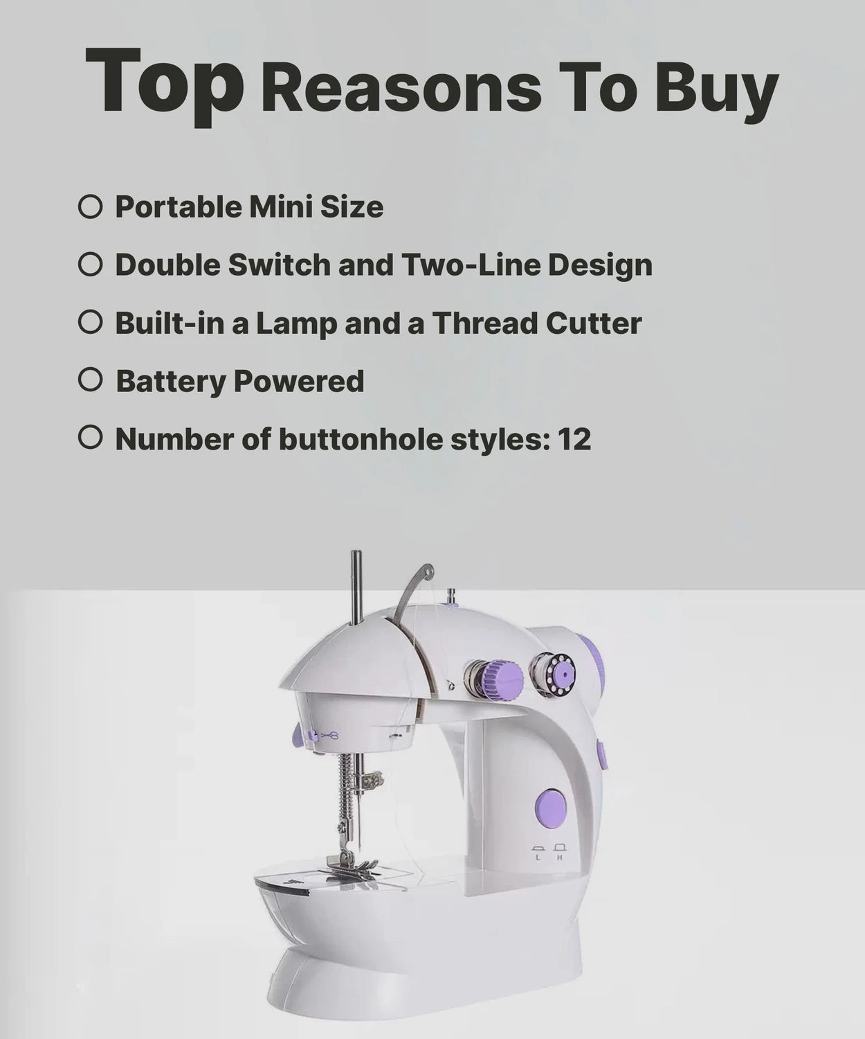 LATESHOP Mini Sewing Machine with Dual Thread and Two Speeds, Portable, Sewing Kit for Home, Travel, Kids, Beginners Electric Sewing Machine ( Built-in Stitches 30)