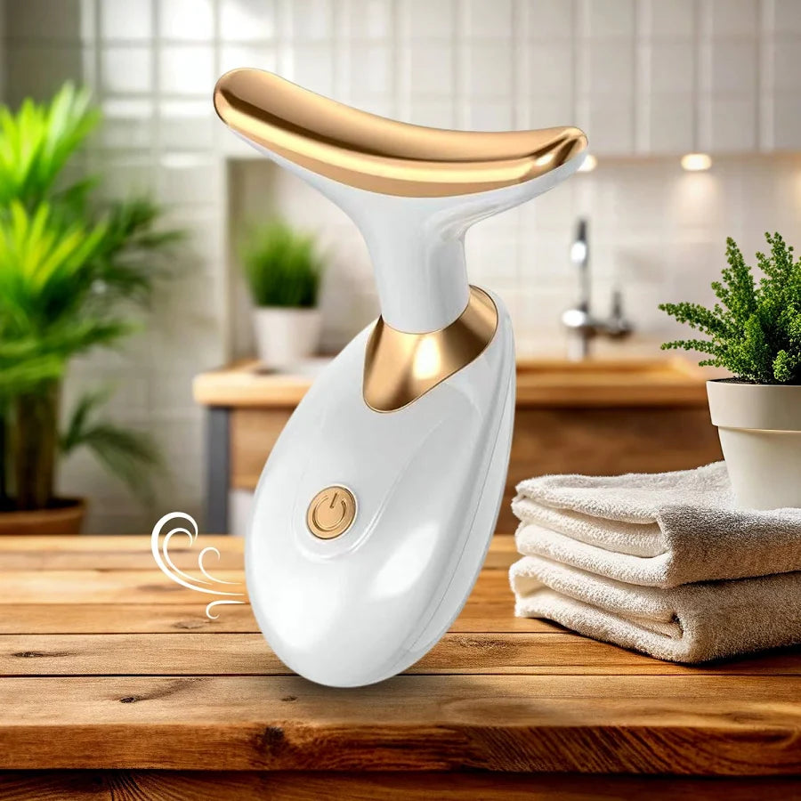 Face and Neck Massager Tool for Skin Tightening, Wrinkle Remover, Double Chin Reducer, Anti-Aging, Portable Rechargeable Beauty Device