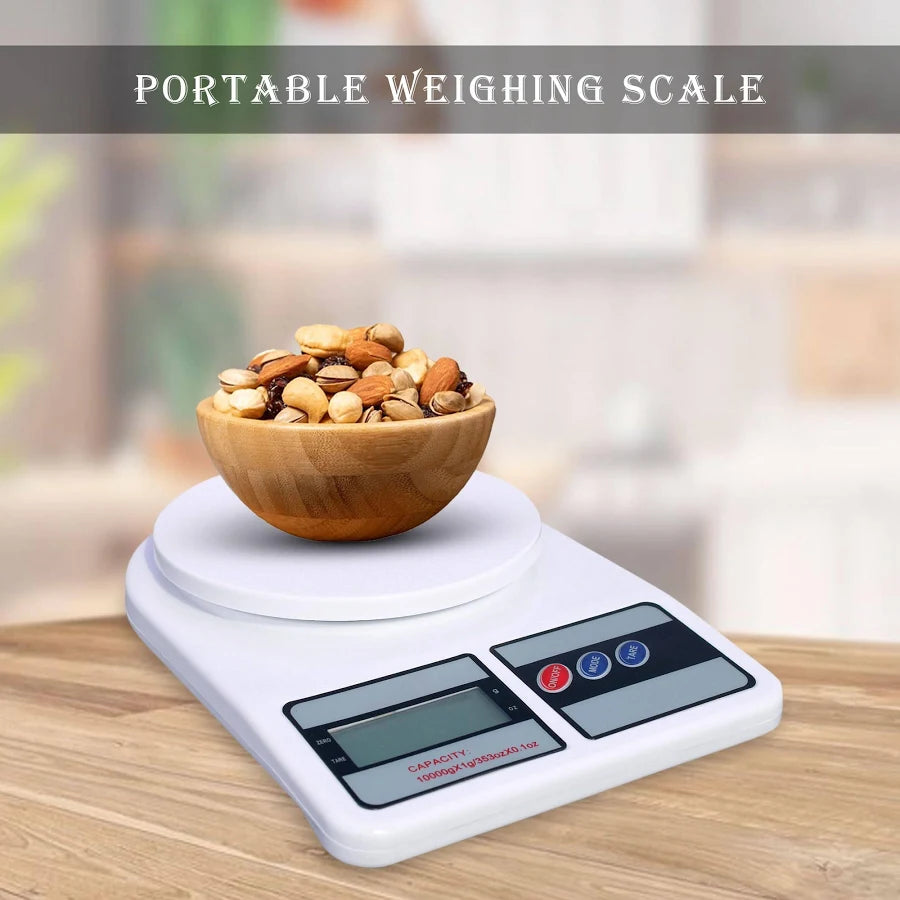 Glun Weight Machine for Kitchen, Digital Scale with LCD Display, Scale for Home Baking, Cooking & Balance Diet. Weighing Machine with capacity 10Kg with back light