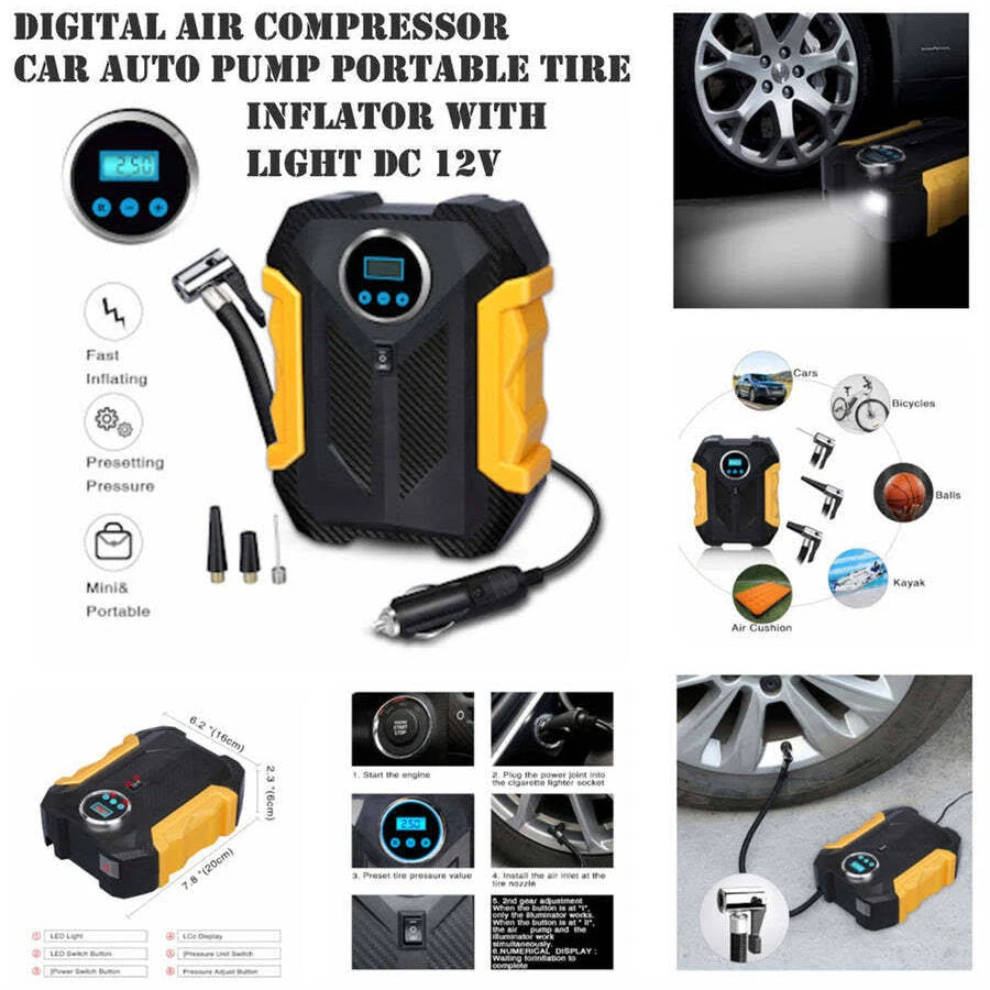 Portable Electric Car Air Compressor Pump for Car and Bike Tyre
