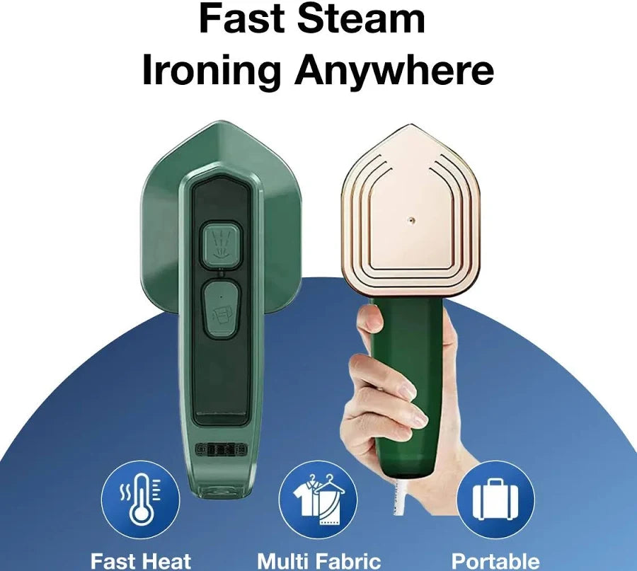 Mini Steamer & Iron: 2-in-1 Portable Travel Friendly