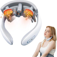 Electric Neck Massager with Heat | Pain Relief Deep Tissue, Intelligent High-End Shiatsu Vibrating Neck Massage | Electric Massager for Neck Relaxation, Wireless Massager for Home and Office(Standard)