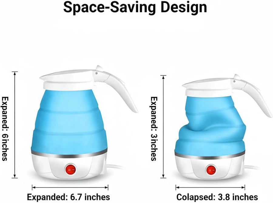 Silicone Foldable Collapsible Electric Water Kettle Camping Boiler