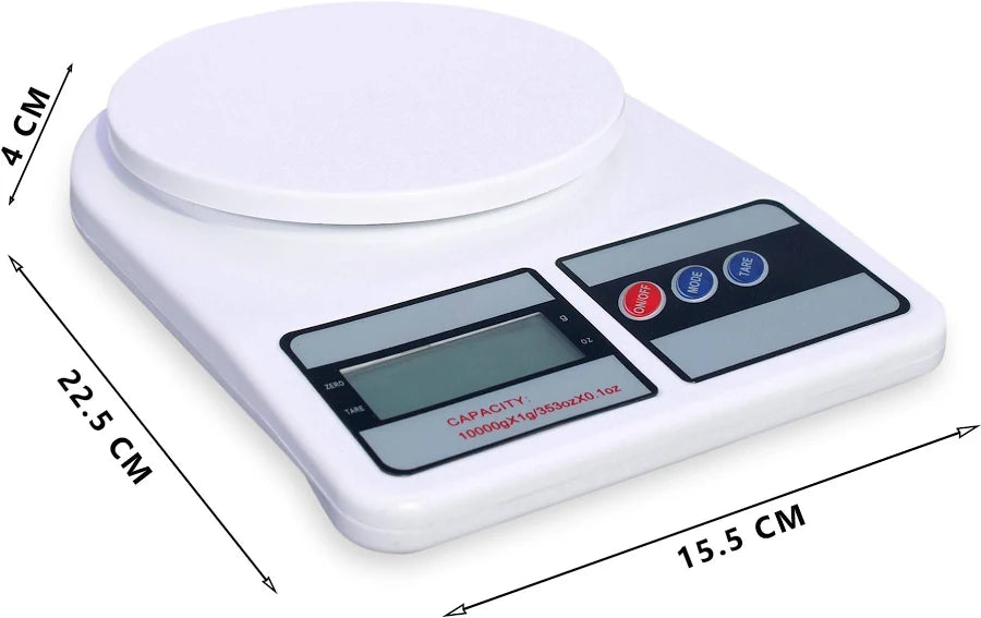 Glun Weight Machine for Kitchen, Digital Scale with LCD Display, Scale for Home Baking, Cooking & Balance Diet. Weighing Machine with capacity 10Kg with back light