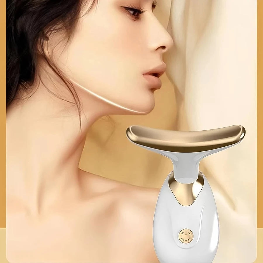 Face and Neck Massager Tool for Skin Tightening, Wrinkle Remover, Double Chin Reducer, Anti-Aging, Portable Rechargeable Beauty Device