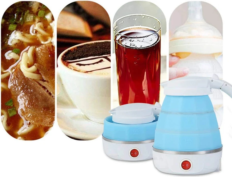 Silicone Foldable Collapsible Electric Water Kettle Camping Boiler