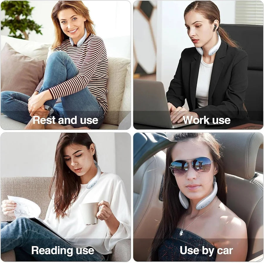 Electric Neck Massager with Heat | Pain Relief Deep Tissue, Intelligent High-End Shiatsu Vibrating Neck Massage | Electric Massager for Neck Relaxation, Wireless Massager for Home and Office(Standard)
