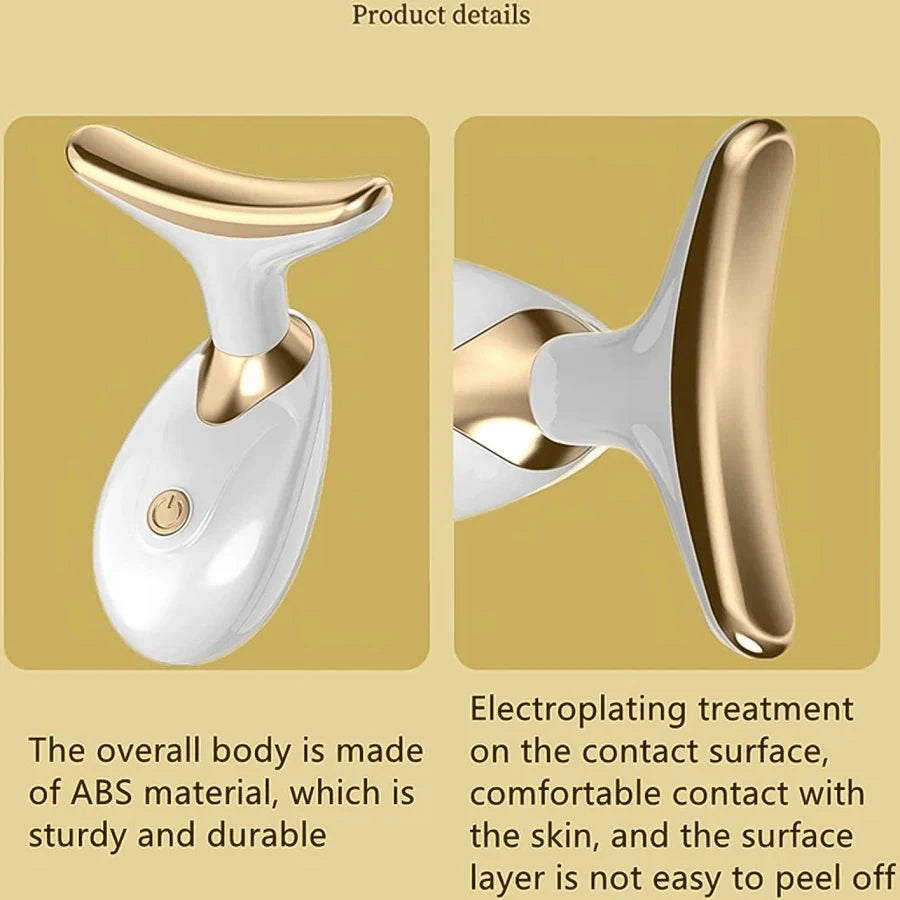 Face and Neck Massager Tool for Skin Tightening, Wrinkle Remover, Double Chin Reducer, Anti-Aging, Portable Rechargeable Beauty Device