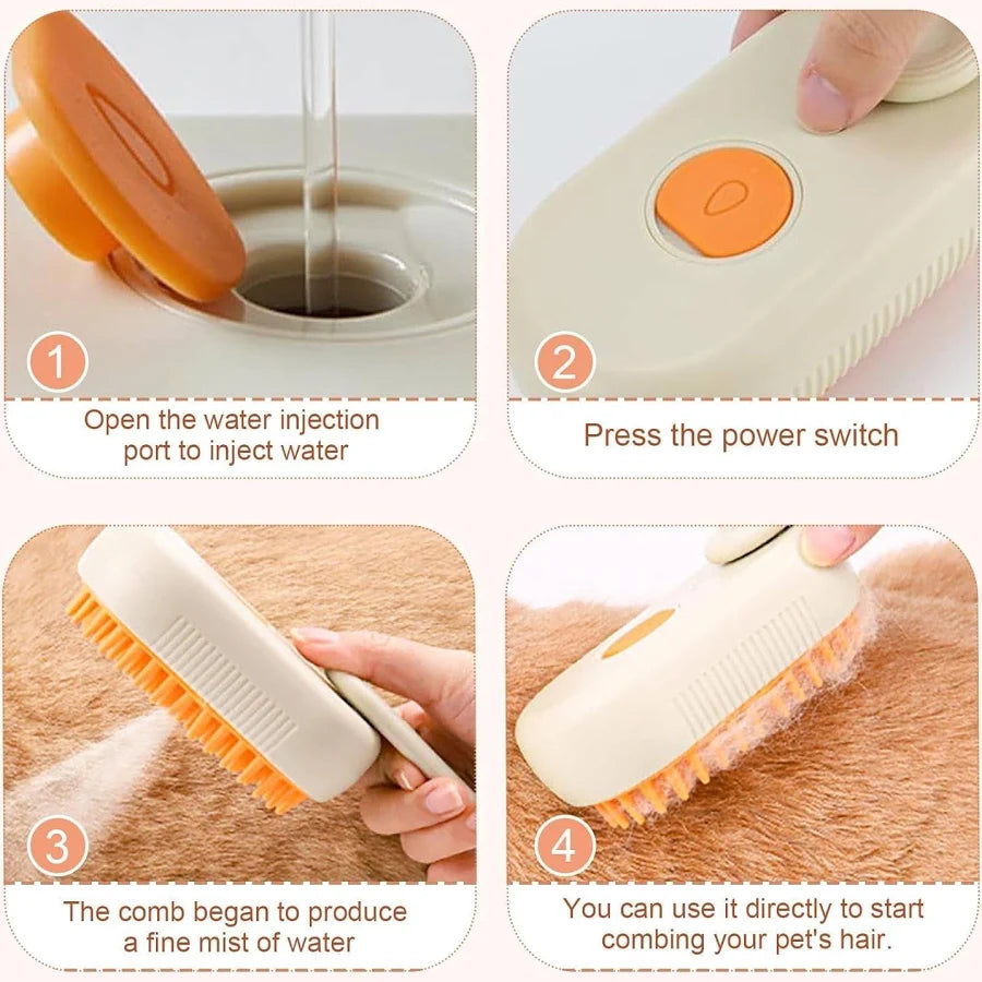 Electric Spray Handle Massage Brush, Hair Removal Brush Steam (1 Pc)