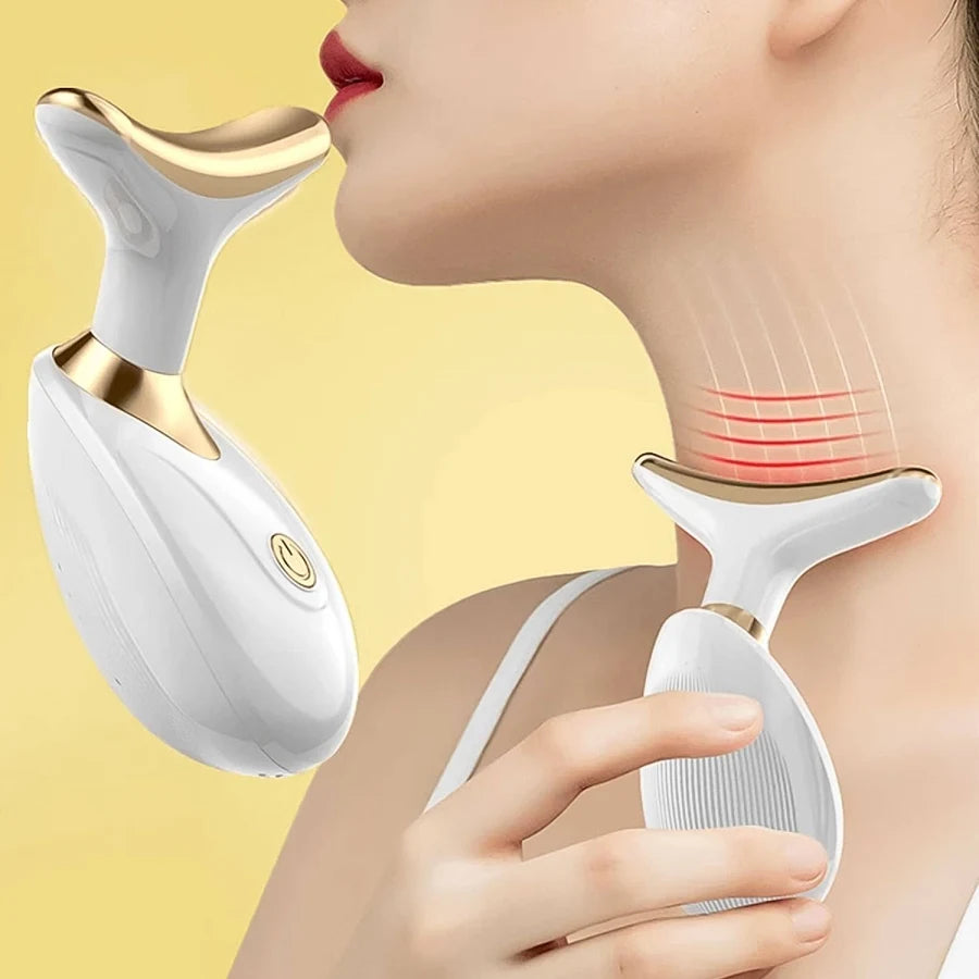 Face and Neck Massager Tool for Skin Tightening, Wrinkle Remover, Double Chin Reducer, Anti-Aging, Portable Rechargeable Beauty Device
